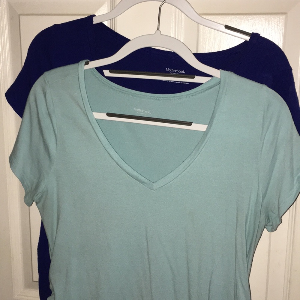 Motherhood Lot of 2 ruched maternity T-shirts